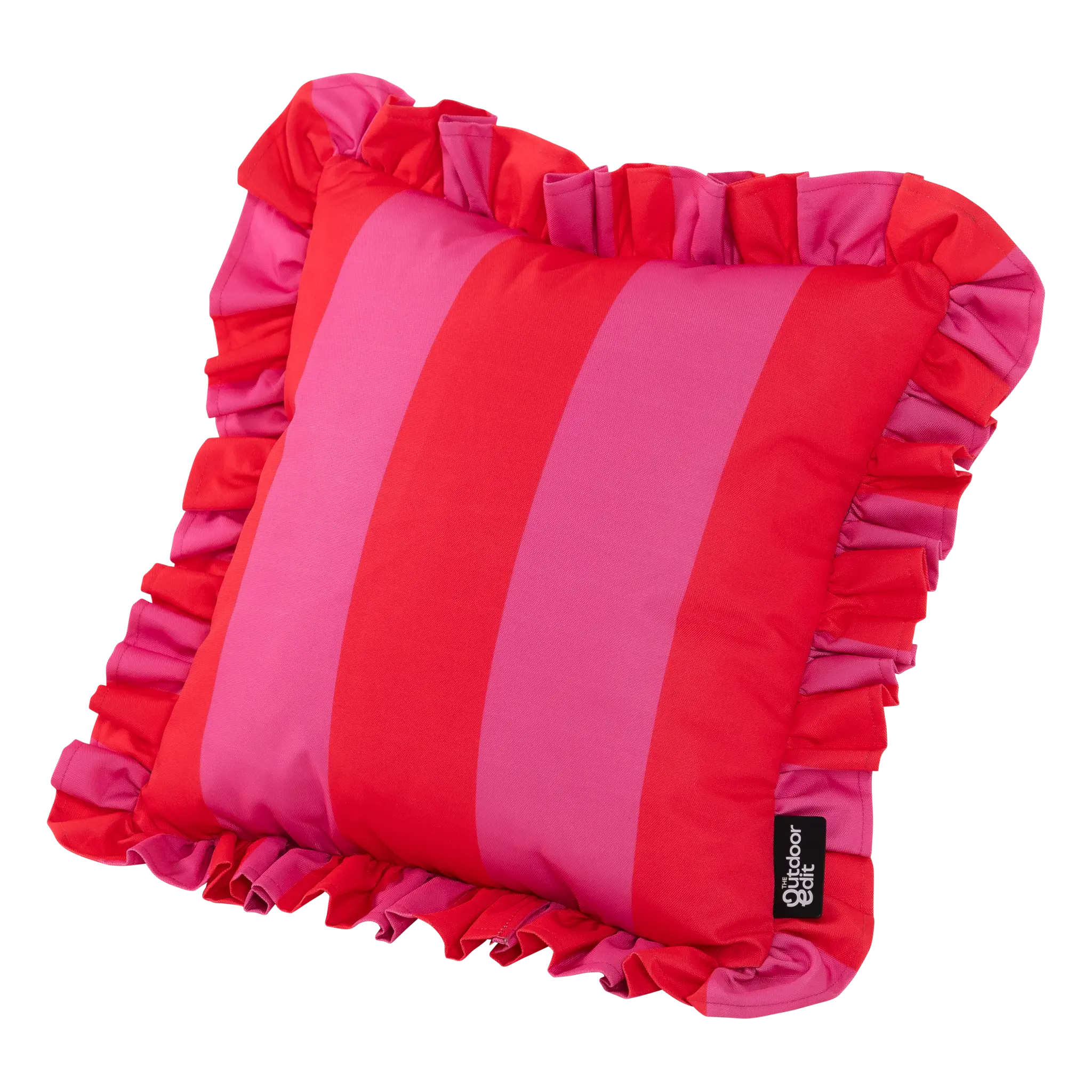 The Candy Block Stripe Frilled Outdoor Cushion