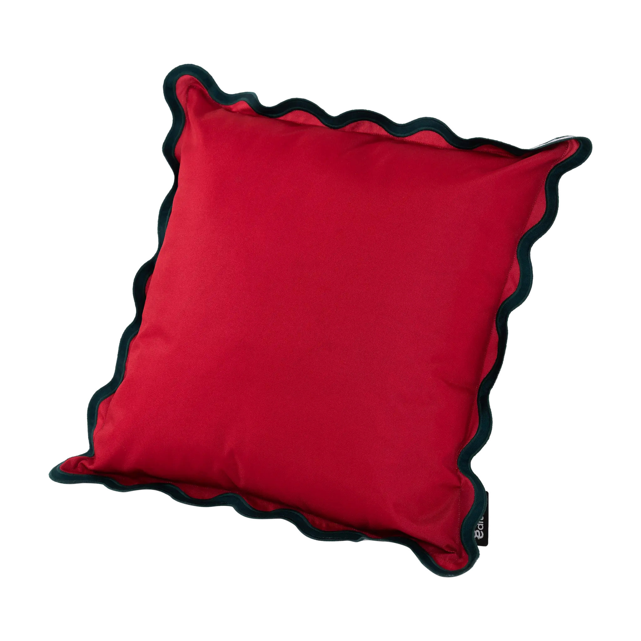 The Wine Red Scalloped Outdoor Cushion