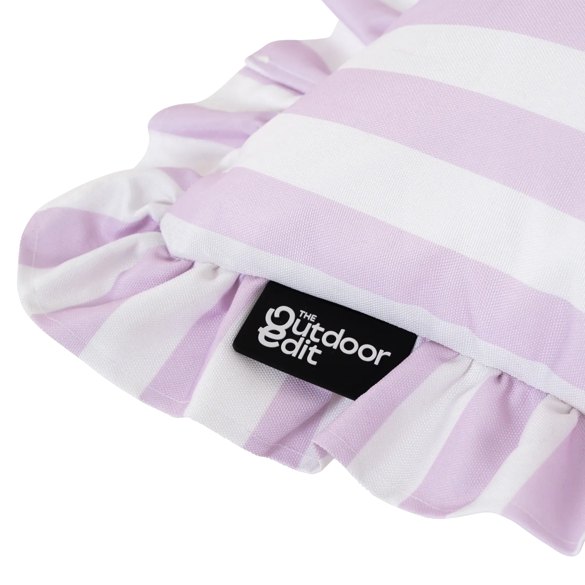 The Lavender Stripe Frilled Outdoor Cushion