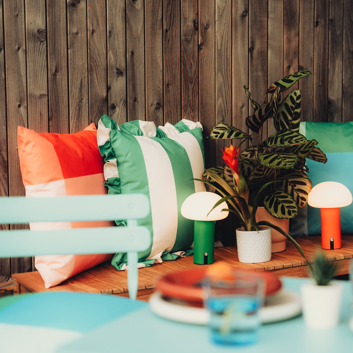 The Orange Colour Block Outdoor Cushion