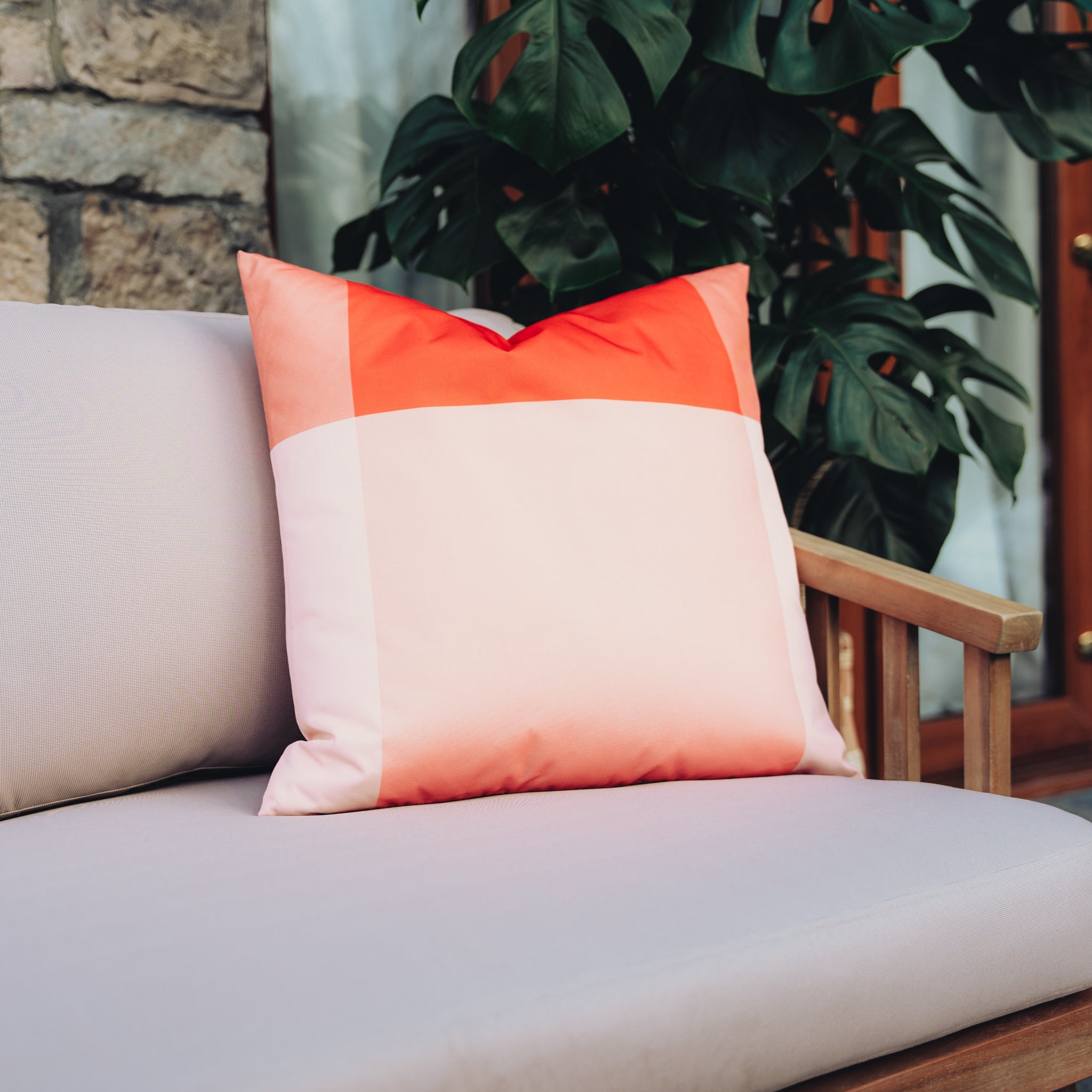 The Orange Colour Block Outdoor Cushion