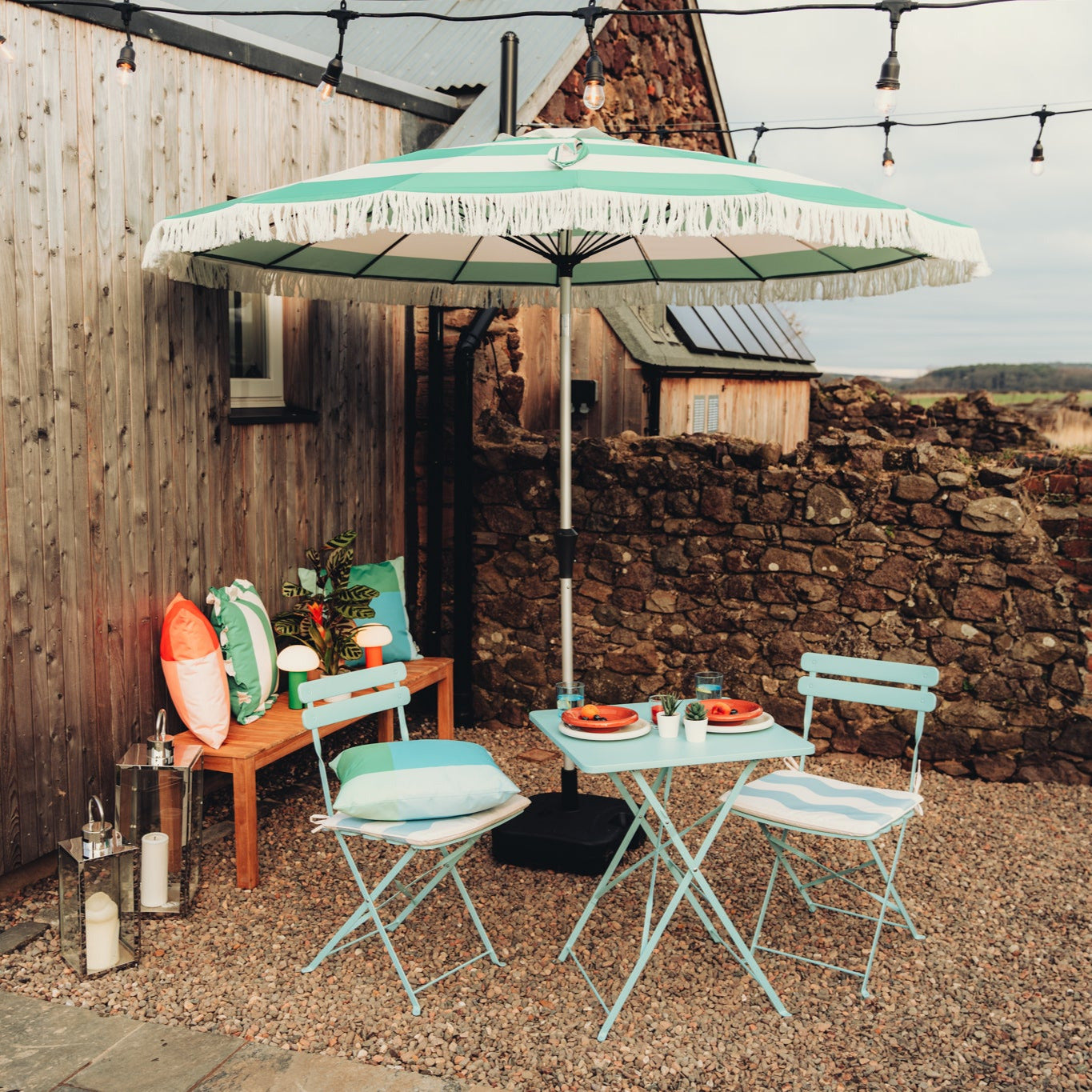 The Blue Colour Block Outdoor Cushion