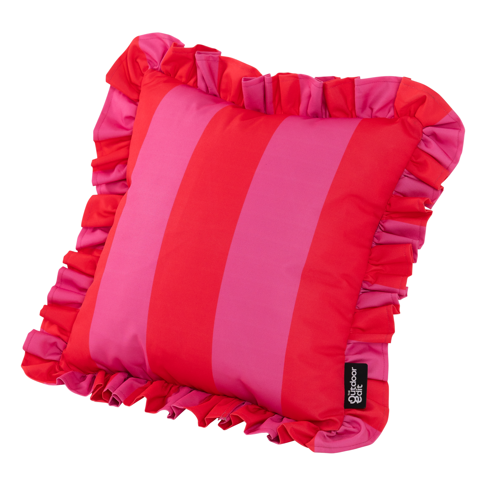 The Candy Block Stripe Frilled Outdoor Cushion