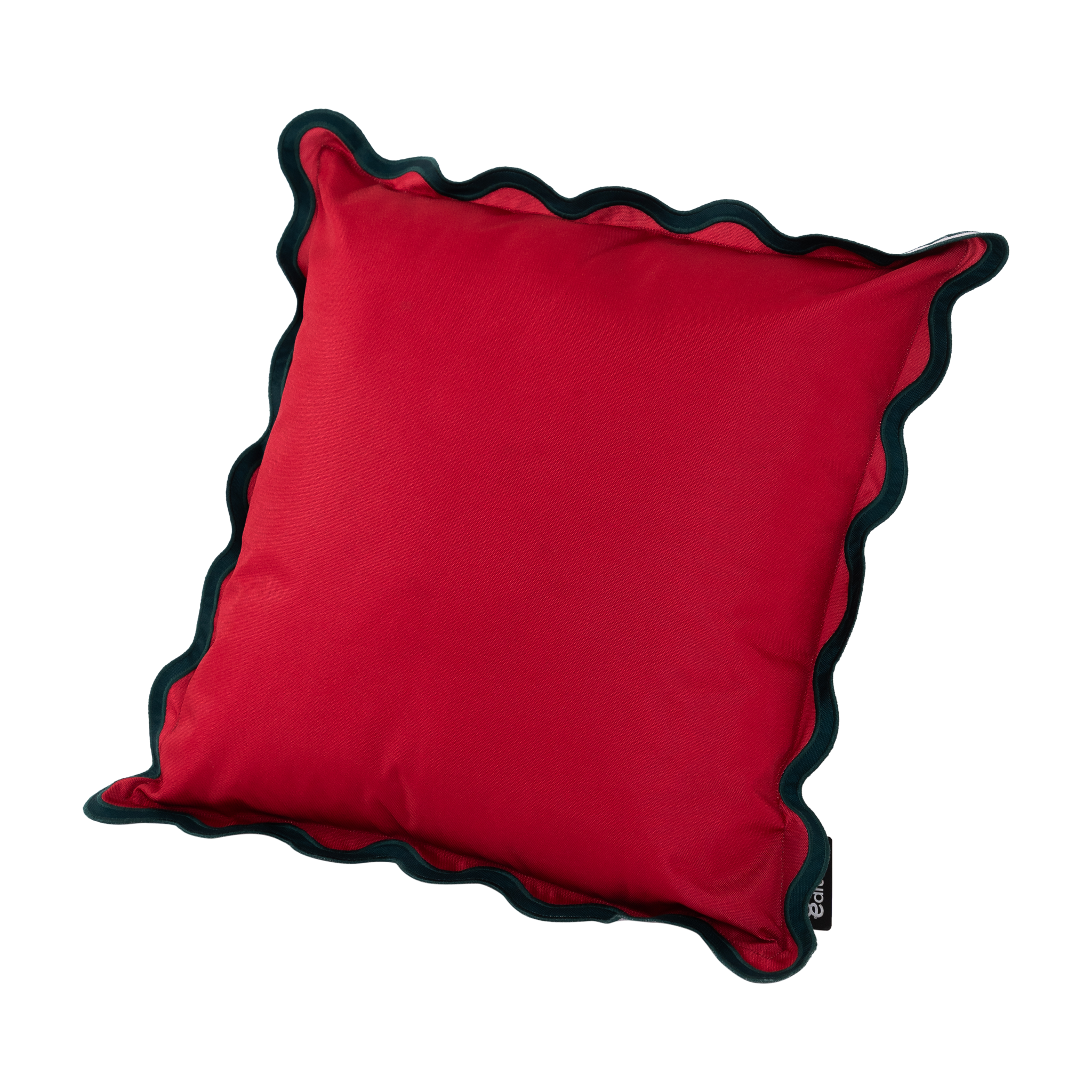 The Wine Red Scalloped Outdoor Cushion